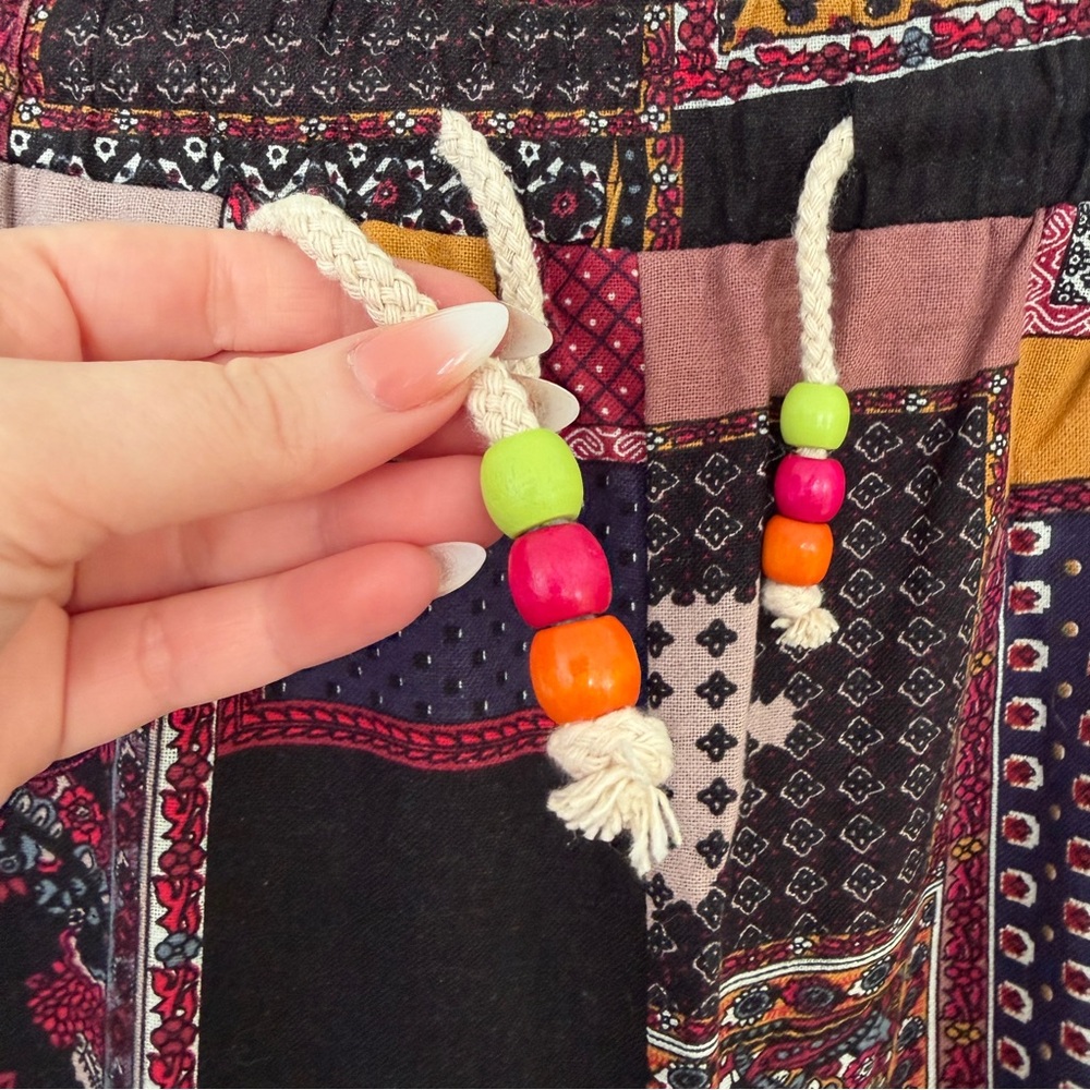 Multicoloured patchwork sweatpants with drawstrin… - image 8